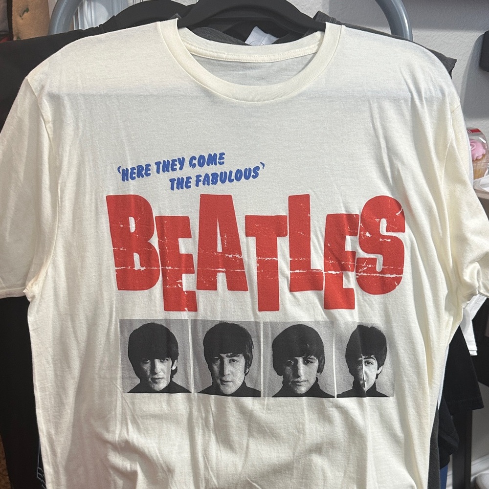 The Beatles Cream and Red Short Sleeve Tee